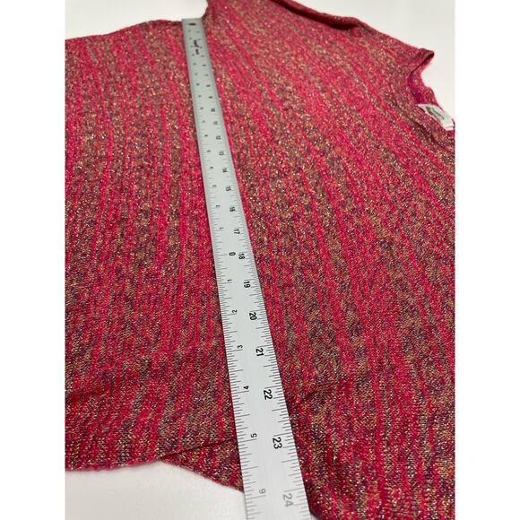 Dress Barn Knit Sweater Pullover Red Gold Plus Size 1X Sparkle Holiday Metallic - Picture 8 of 9
